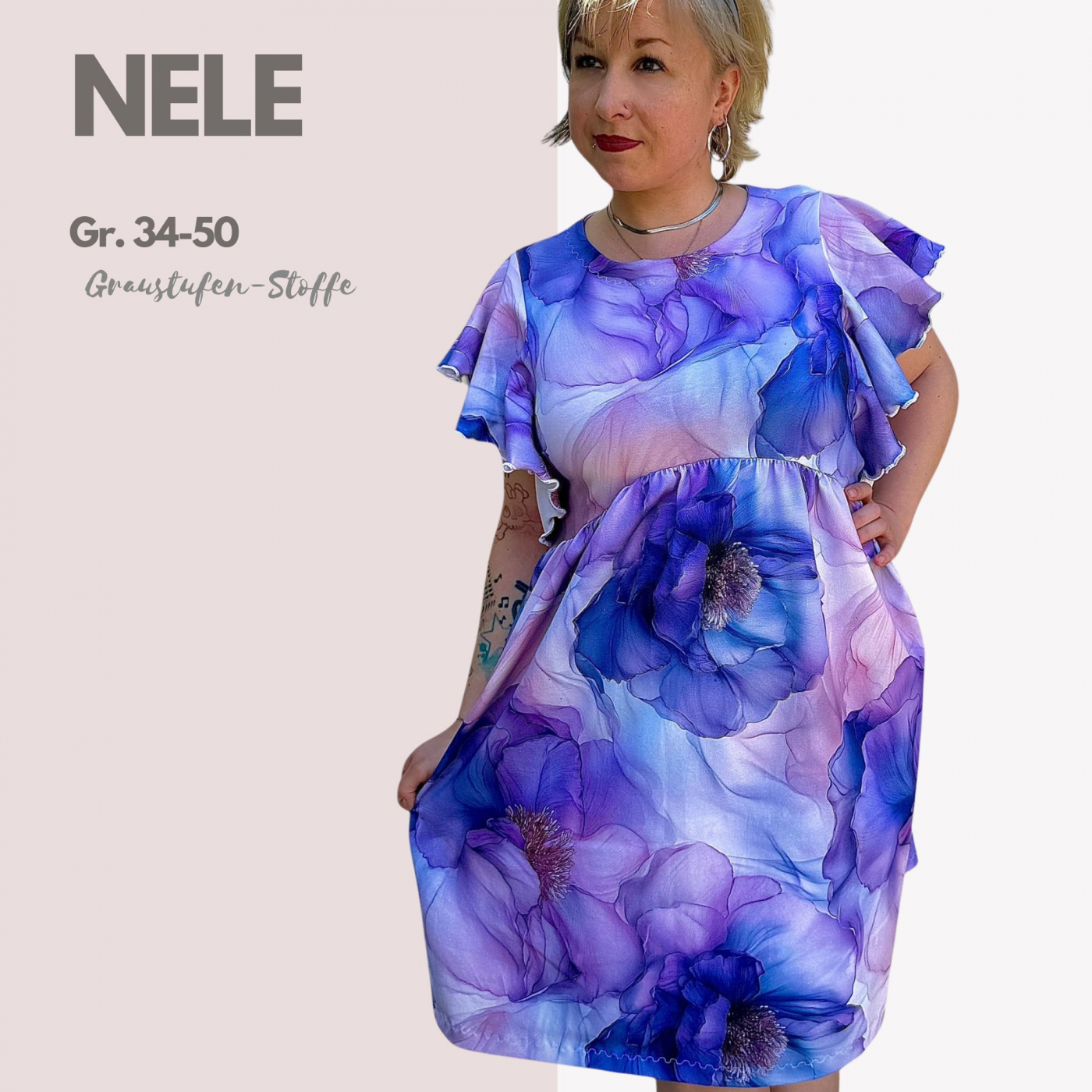 BOHEMIAN-KLEID NELE  GR. 34-50  EBOOK UND SCHNITTMUSTER  MIT BEAMERDATEI